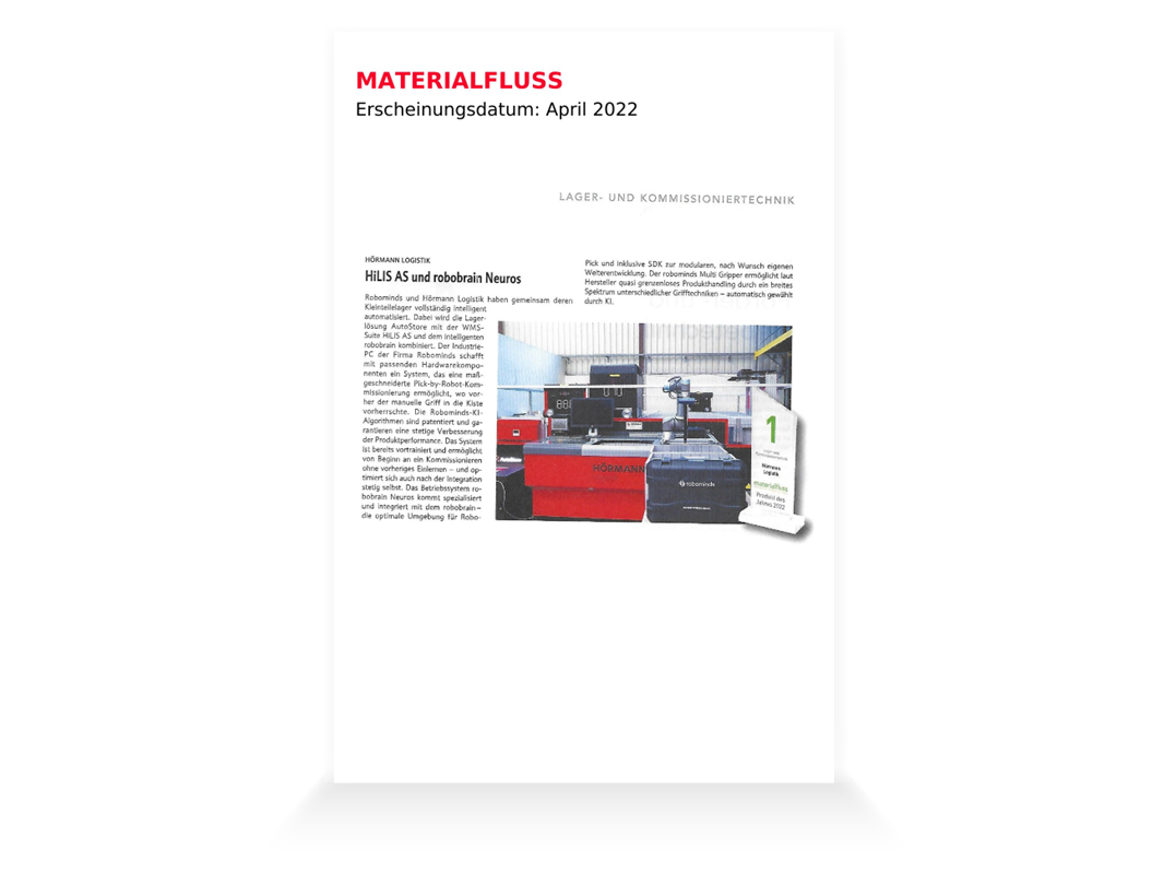 Pressemeldung - HÖRMANN Intralogistics und Robominds automatisieren Kleinteilelagerlösung