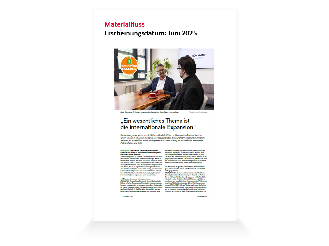 Vorschau Materialfluss Interview mit Rainer Baumgartner