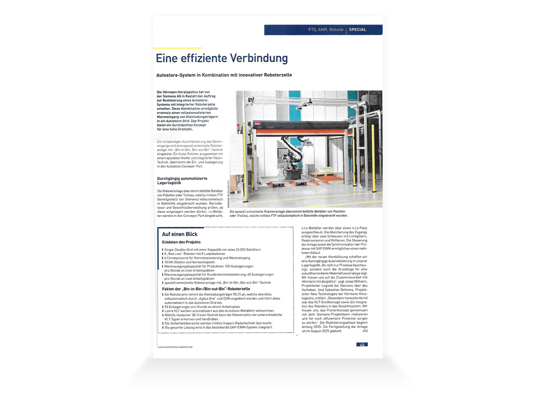 Eine effiziente Verbindung - AutoStore System in Kombination mit innovativer Roboterzelle